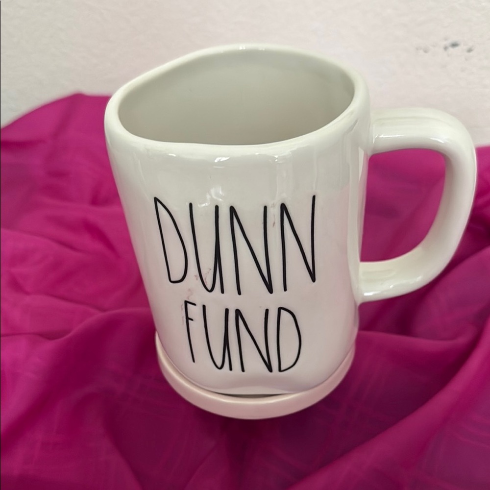 Rae Dunn White Ceramic Mug Handwritten Style